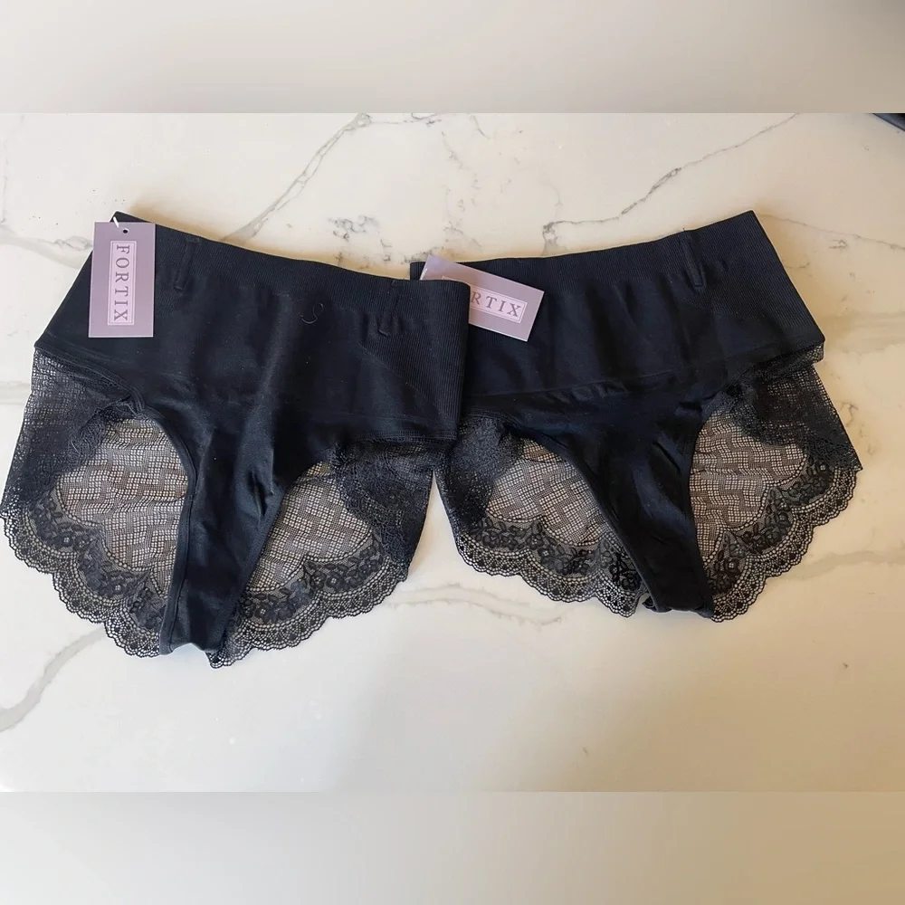 Tummy Control Underwear Shapewear Panties Briefs Lace 2 Pair NWT NEW - Size XL